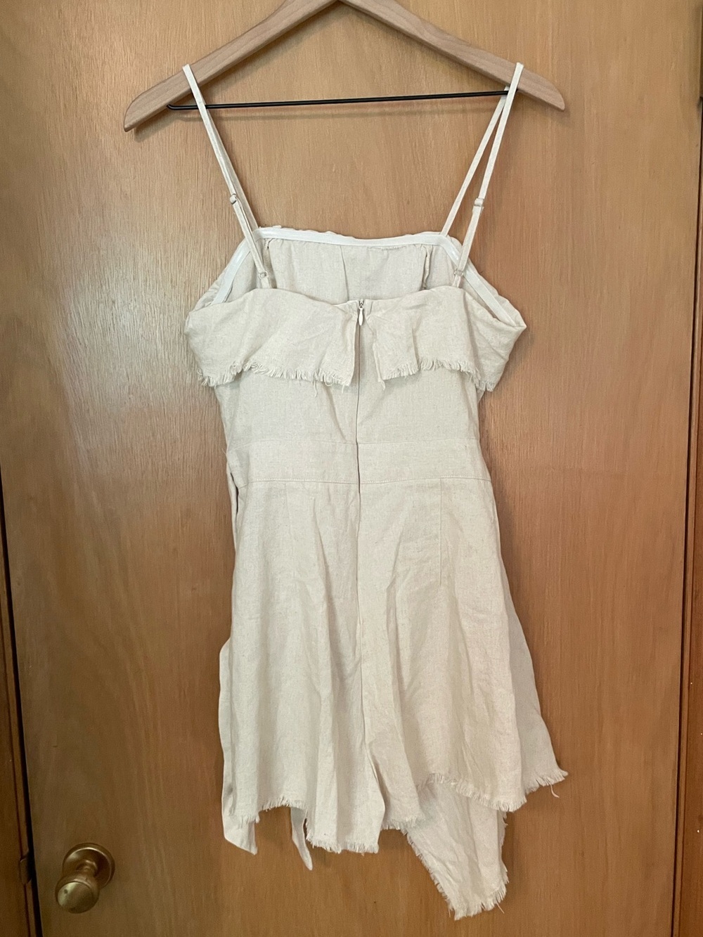 Natural Linen Jumper Romper with Skirt Tie Size S/M. - Picture 9 of 11